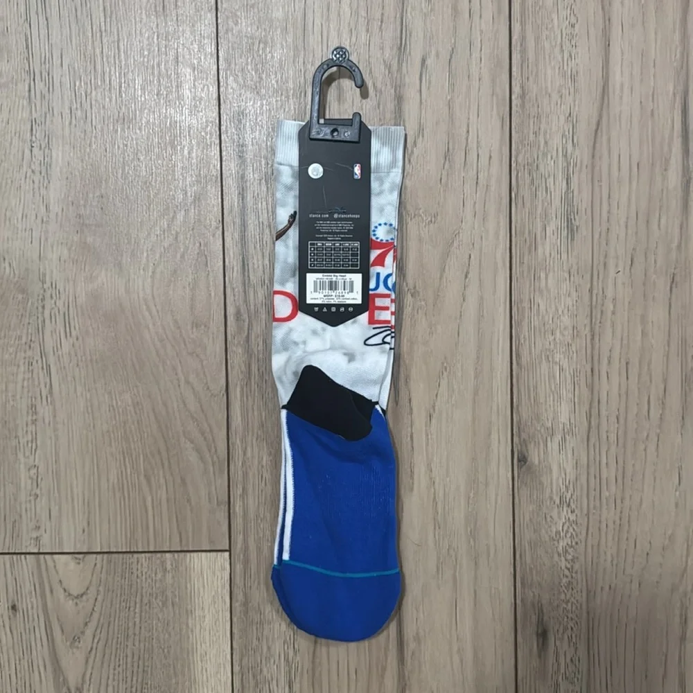 NWT Stance Joel Embiid Big Head Philadelphia Sixers NBA Socks Size M (6-8.5)